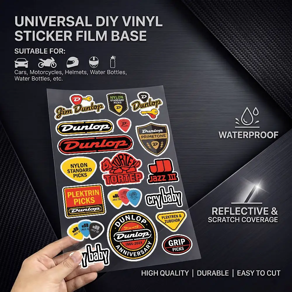 for Dunlop Long Lasting Waterproof Reflective Sticker Scratch Conceal Fit Motorcycle Car Helmet Fridge Decals