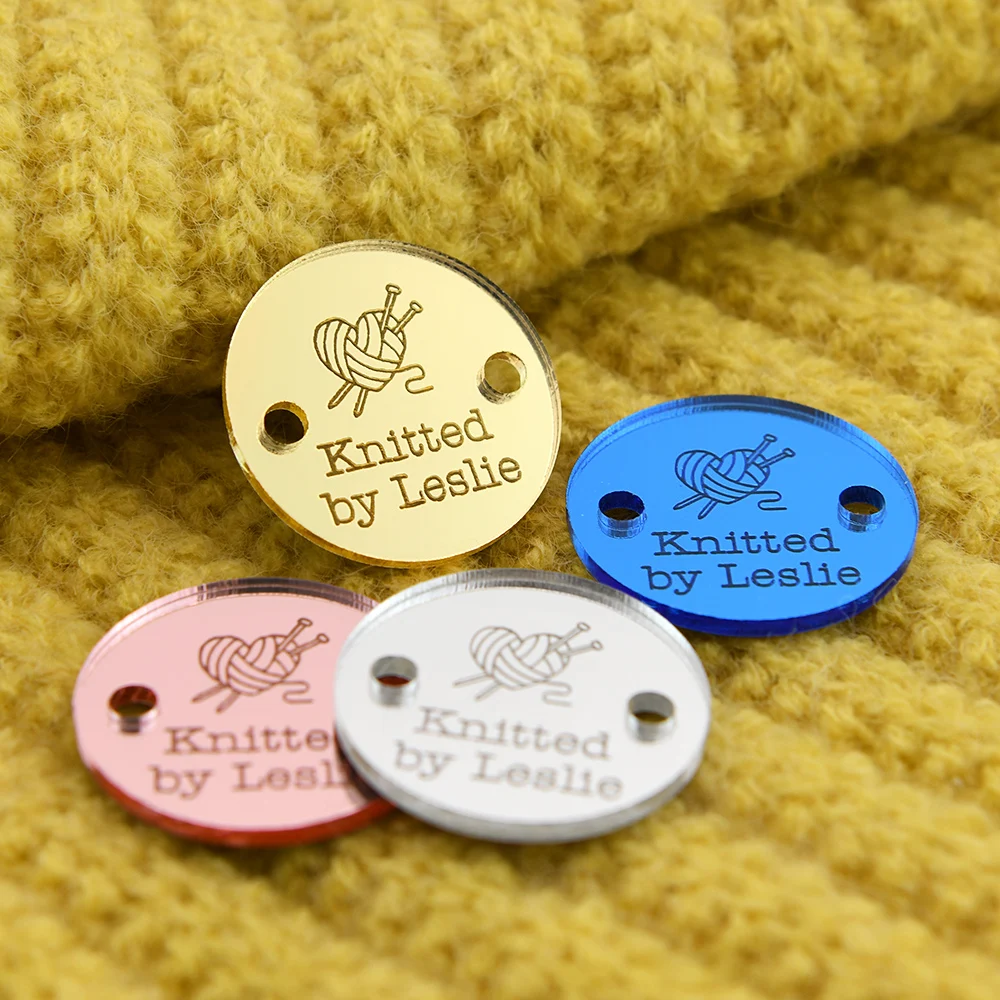 

Custom Round Mirror Acrylic Tags Laser Engraved 1" Diameter for DIY Crafts Home Decor Apparel Gifts Personalized Text Logo