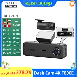 70mai T800E 3-Channel Front 4K + Rear 1080P + Interior 1080P HDR Supercapacitor 24H Parking GPS WiFi 6 70mai T800E Voice Control