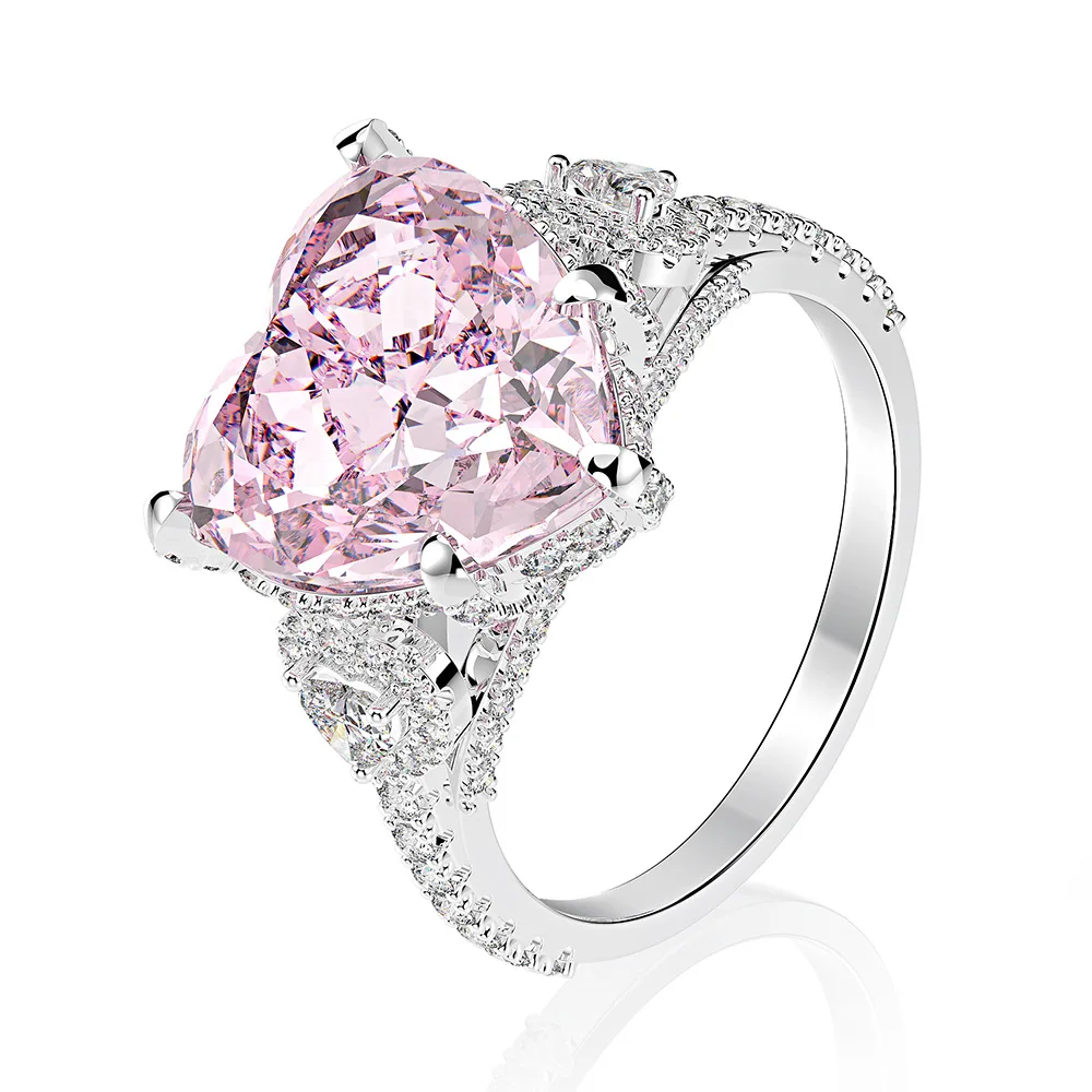 

Luxury S925 Sterling Silver 12*12mm High Carbon Diamond Radiant Rings For Women Sparkling Wedding Party Fine Jewelry Wholesale