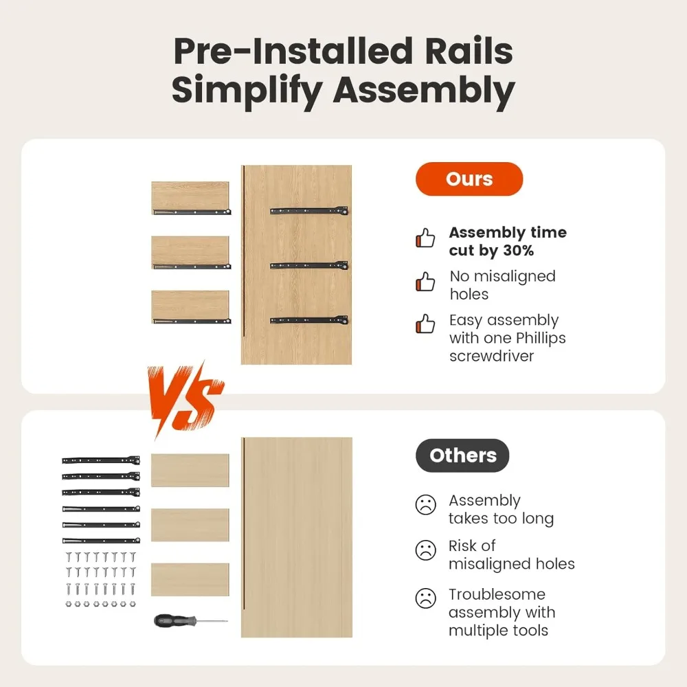 Amada Cômoda contemporânea de madeira com 8 gavetas e bordas arredondadas e slides embutidos, cômoda com suporte de TV com design canelado