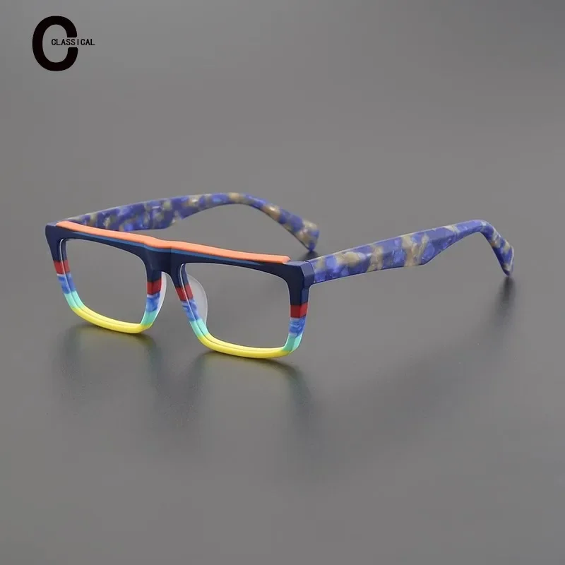 High Quality Plate Square Glasses Frame Man Fashion Color Match Women  Aesthetics Myopia Optical Anti-blue Glasses Frame