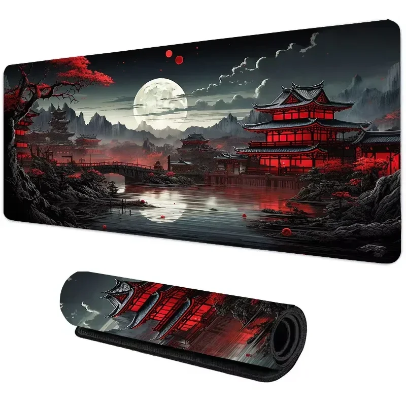 Pôr do sol montanha vista silicone gaming mouse pad grande teclado topográfico mouse pad para teclado com tapete de mesa antiderrapante