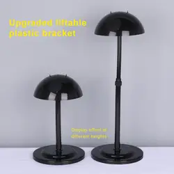 Mushroom Top Wig Stand Height Adjustable Wig Support Holder Portable Wig Head Stands Wigs Show Stand Styling Hat Display Rack