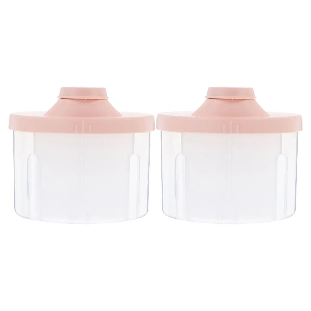 2pcs Reusable Portable Formula Dispensers With Four Compartments Rotation No-Spill Milk Powder Box For Travel Outdoor Picnic