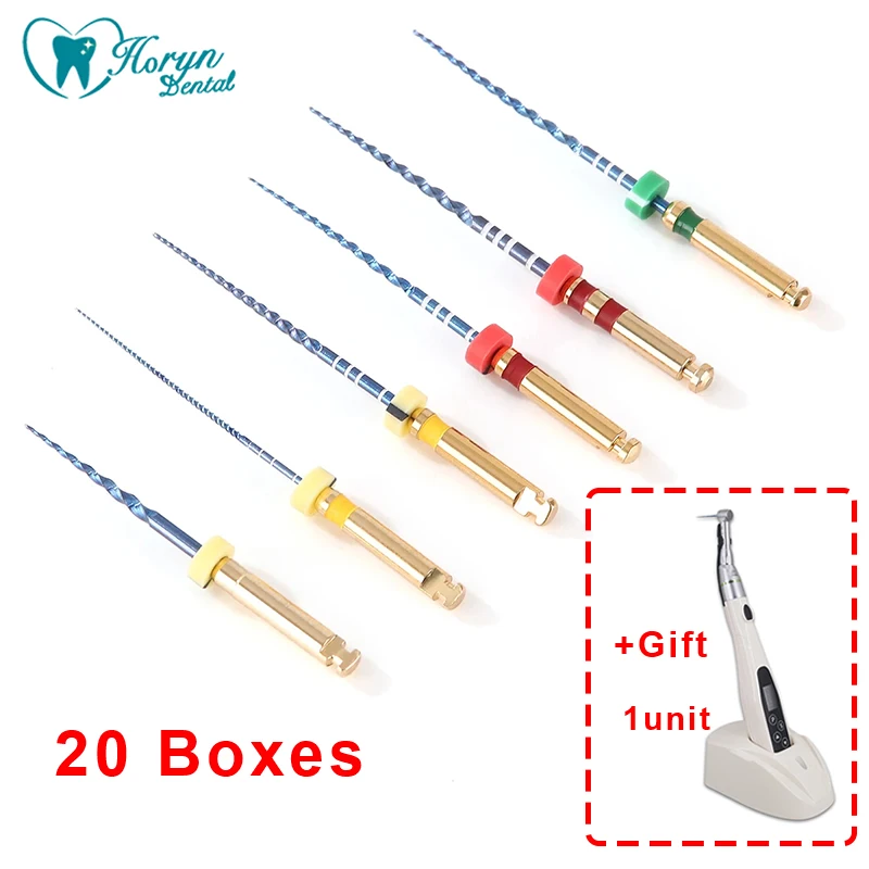 

20 Boxes Dental Root Canal File Gold Endo Rotary Files Heat Activated Endodontic 25mm SX Nickel Titainium Instrument Dentistry