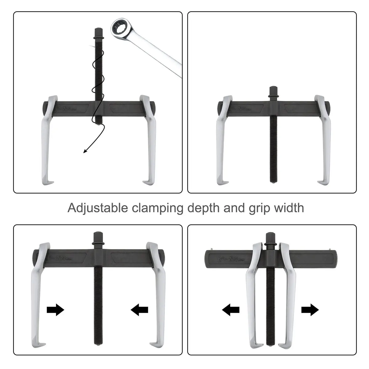 6 Inch/8 Inch 2 Klauwen Kaak Trekker Aparte Hefinrichting Versterken Auto Innerlijke Lagertrekker Versnelling Extractor Voor Auto Reparatie Gereedschap