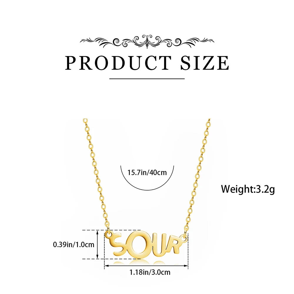 Olivia the Rodrigo Sour Album Pendant Necklace Stainless Steel Popular Music lover Jewelry Gifts Collectibles for Women Girls