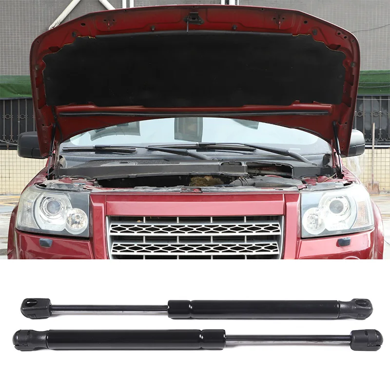 For 2006-2015 Land Rover Freelander 2 Carbon Steel Black Car Front Engine Cover Hydraulic Rod Support Rod Car Accessories 2Pcs