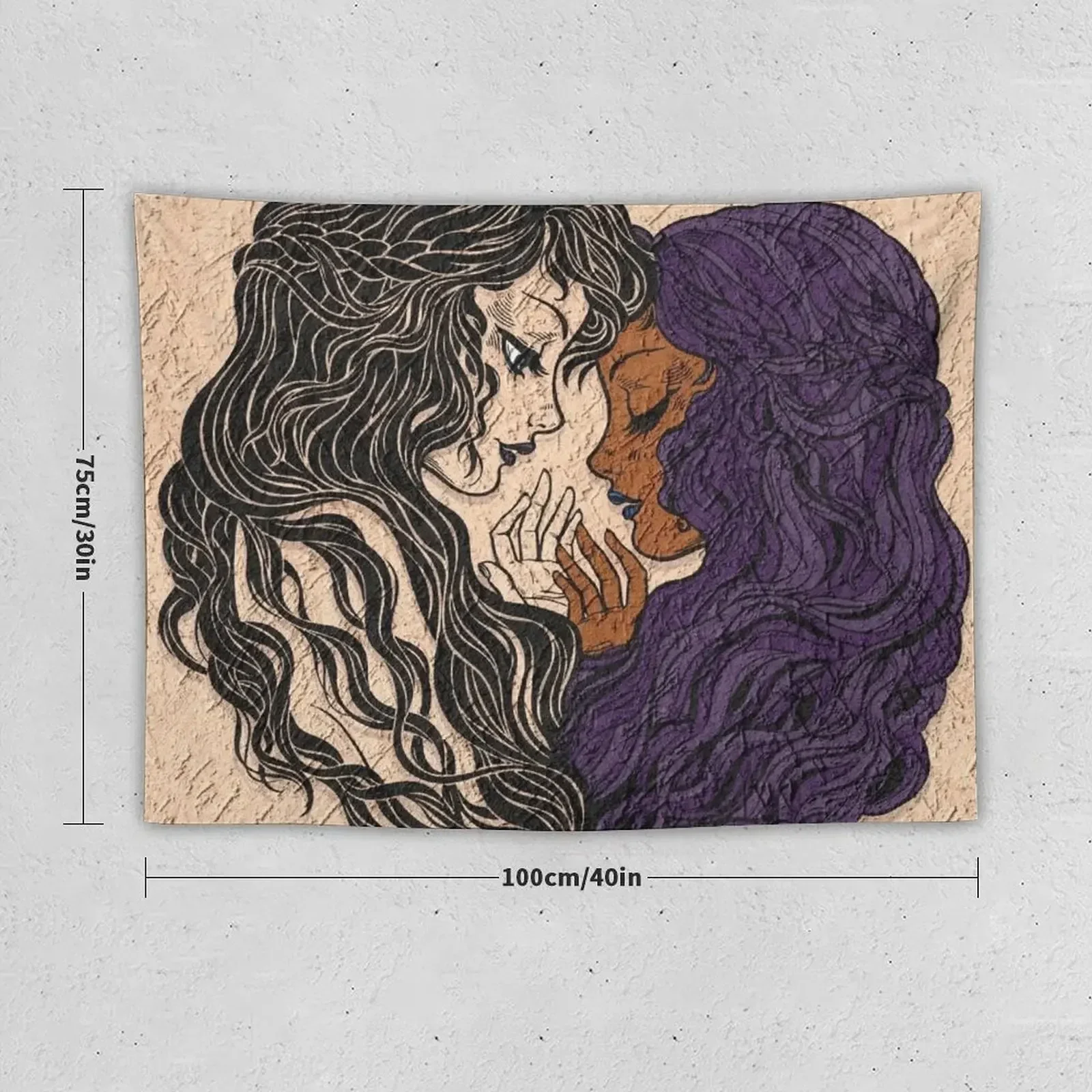 Diverse Feminine Lesbian Love Tapestry Aesthetic Home Decor Wall Tapestries Tapestry