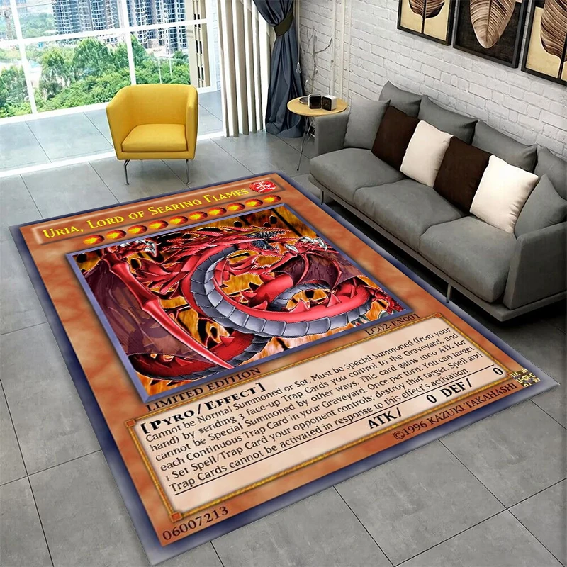 Yu-Gi-Oh Monster Card Cartoon Anime Carpet Rug for Bedroom Living Room Sofa Doormat Home Decor,Kid Game Area Rug Non-slip Gift
