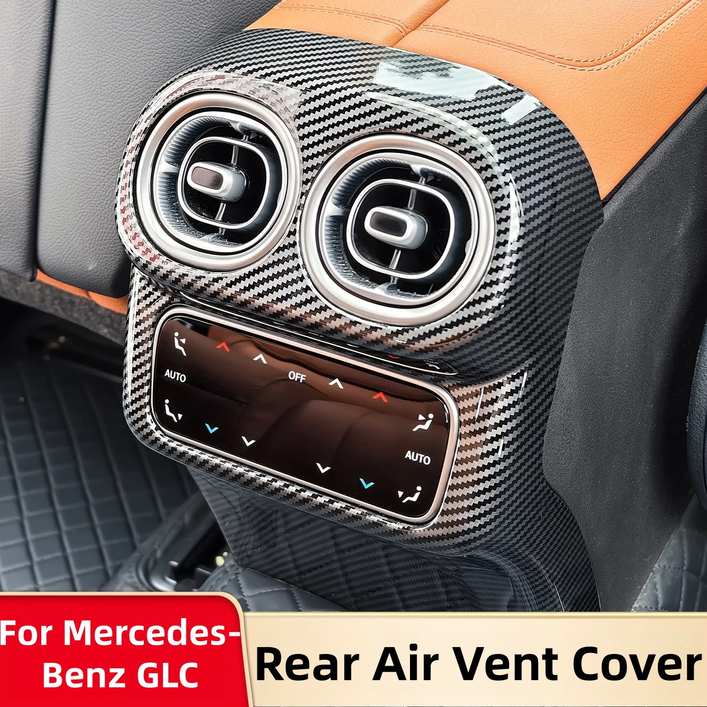For Mercedes-Benz GLC260L GLC300L X254 23-26 Car Rear Air Vent Decorative Cover Rear Air Conditioner Vent Kick Pad ABS Leather