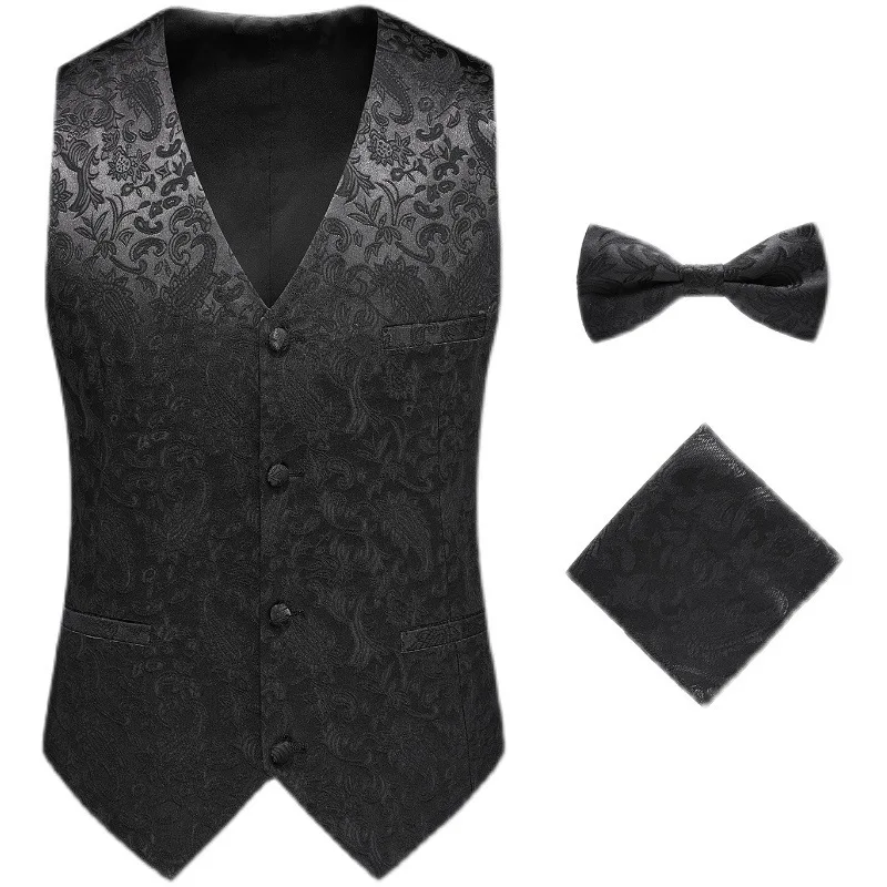 

L061 Men's Fashion Dress Hotel Large Size Vest Slim Fit Three-piece Suit Multicolor Suit Vest