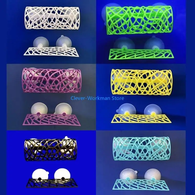 

24TD Hollowout Betta Habitat Tube for Fish and Shrimp Hideouts Resting Bed Suction Cup Betta Fish Shelter Safety Place