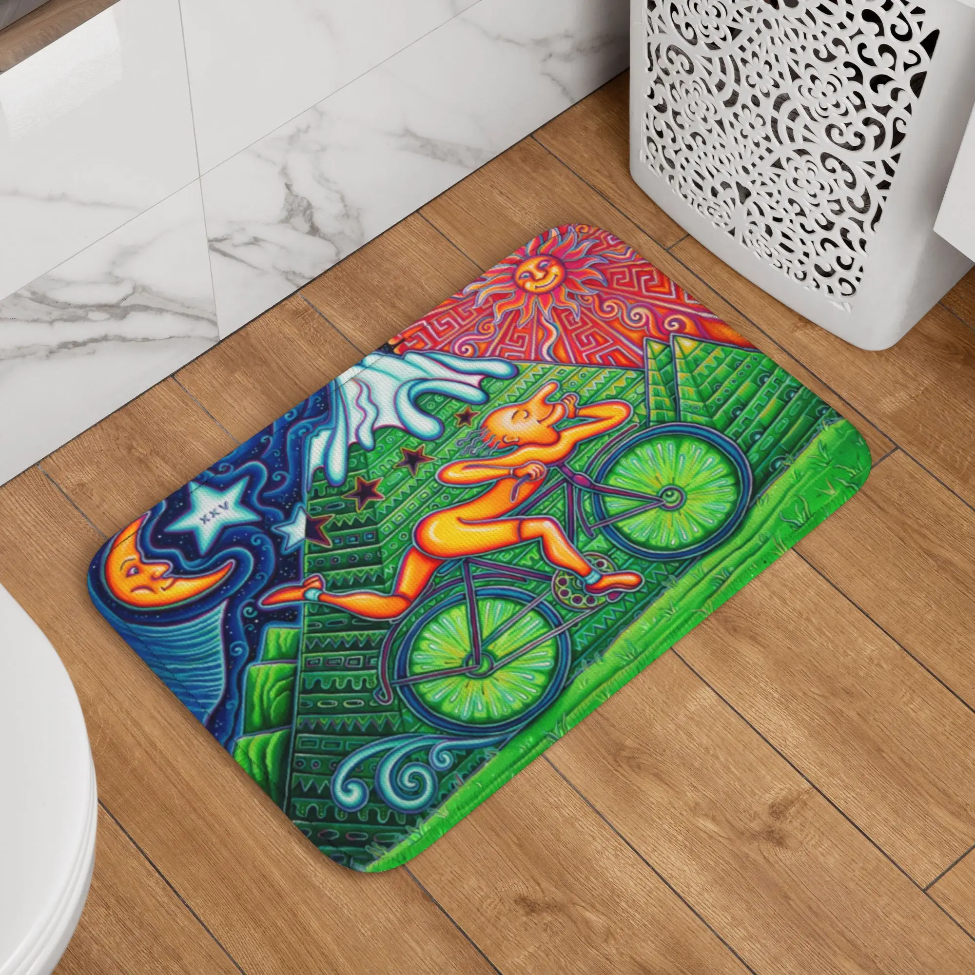 Albert Hoffman LSD Bicycle Day Doormat Non-Slip Entrance Bath Kitchen Door Floor Mats Acid Blotter Party Bedroom Balcony Carpet