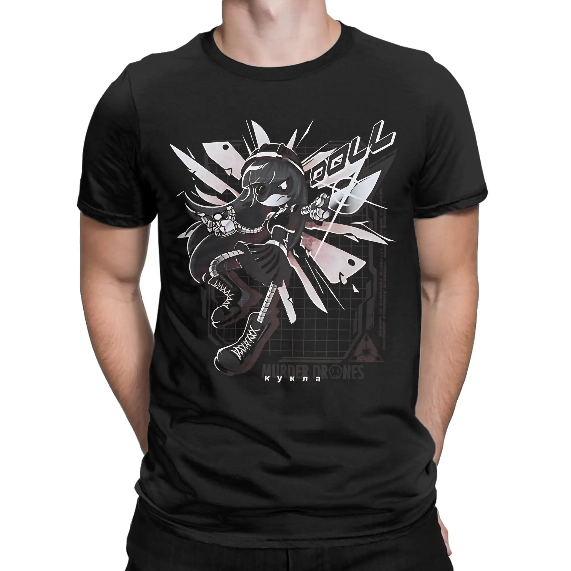 Stylized Geometric Classic mMurder Drones Novelty 100% Cotton T-Shirt Tees Tops For Men