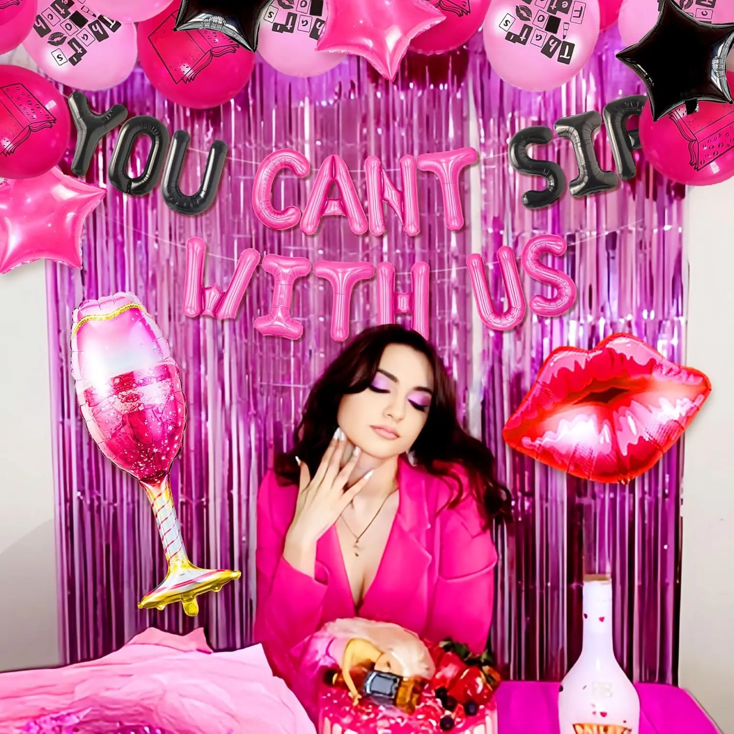 LaVenty Luxury لا يمكنك رشفة معنا ديكور الحفلات يعني زينة الحفلات أوائل 2000s زينة الحفلات Y2K ديكور الحفلات