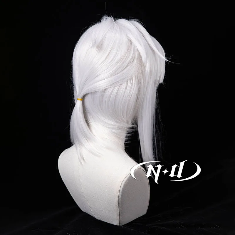 ND リンク コスプレ 白髪コスウィッグ 耐熱合成 ゲームコスチュームパーティー コミックコン コーザー クリスマス ハロウィンパーティー用