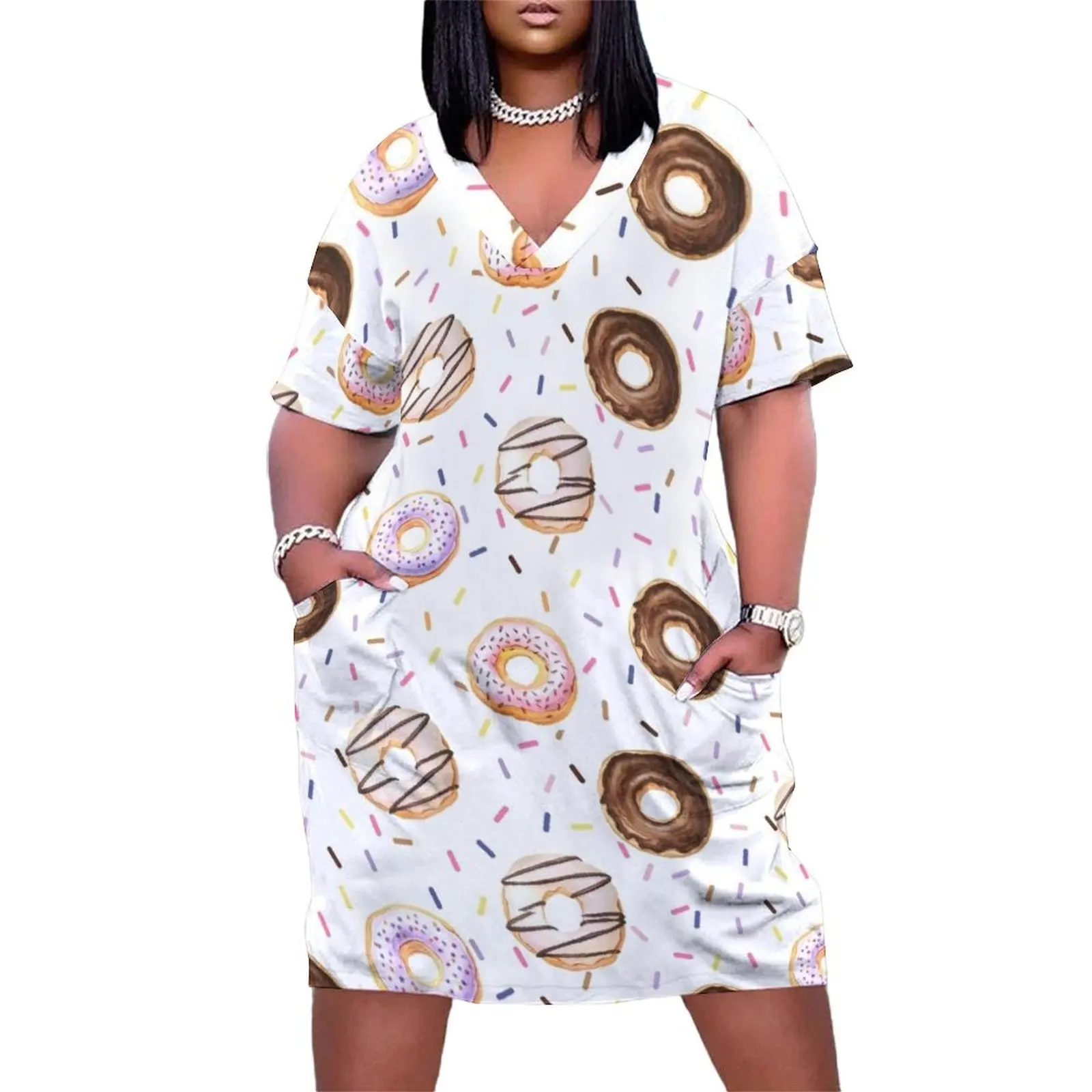 

Donut design Loose Pocket Dress summer women's suit women's evening dress 2025