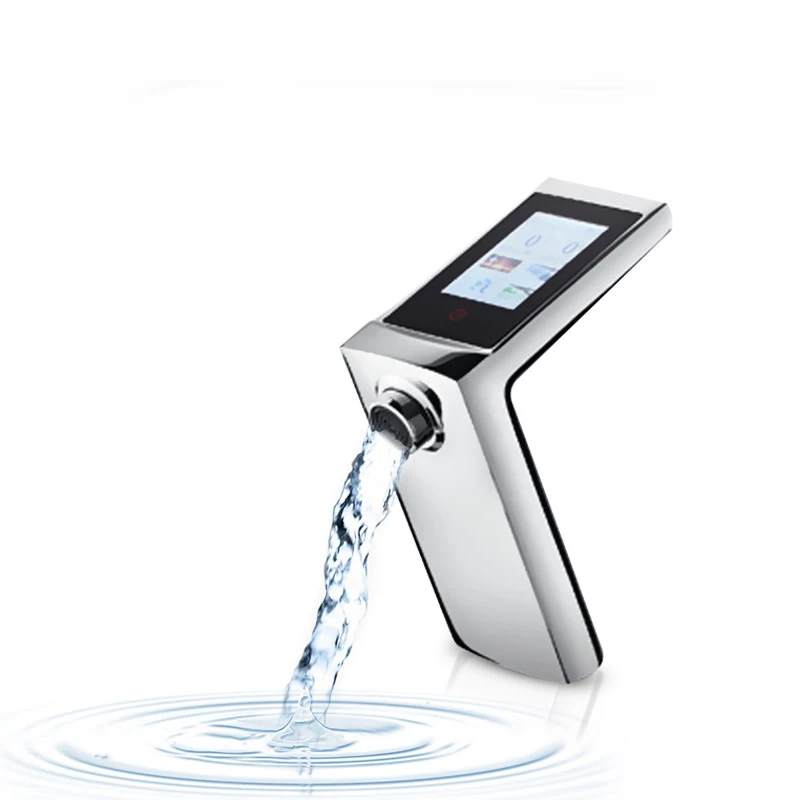 2023 Hot selling luxury high-tech smart faucet Digital display faucet automatic stop thermostat bathroom sensor smart faucet