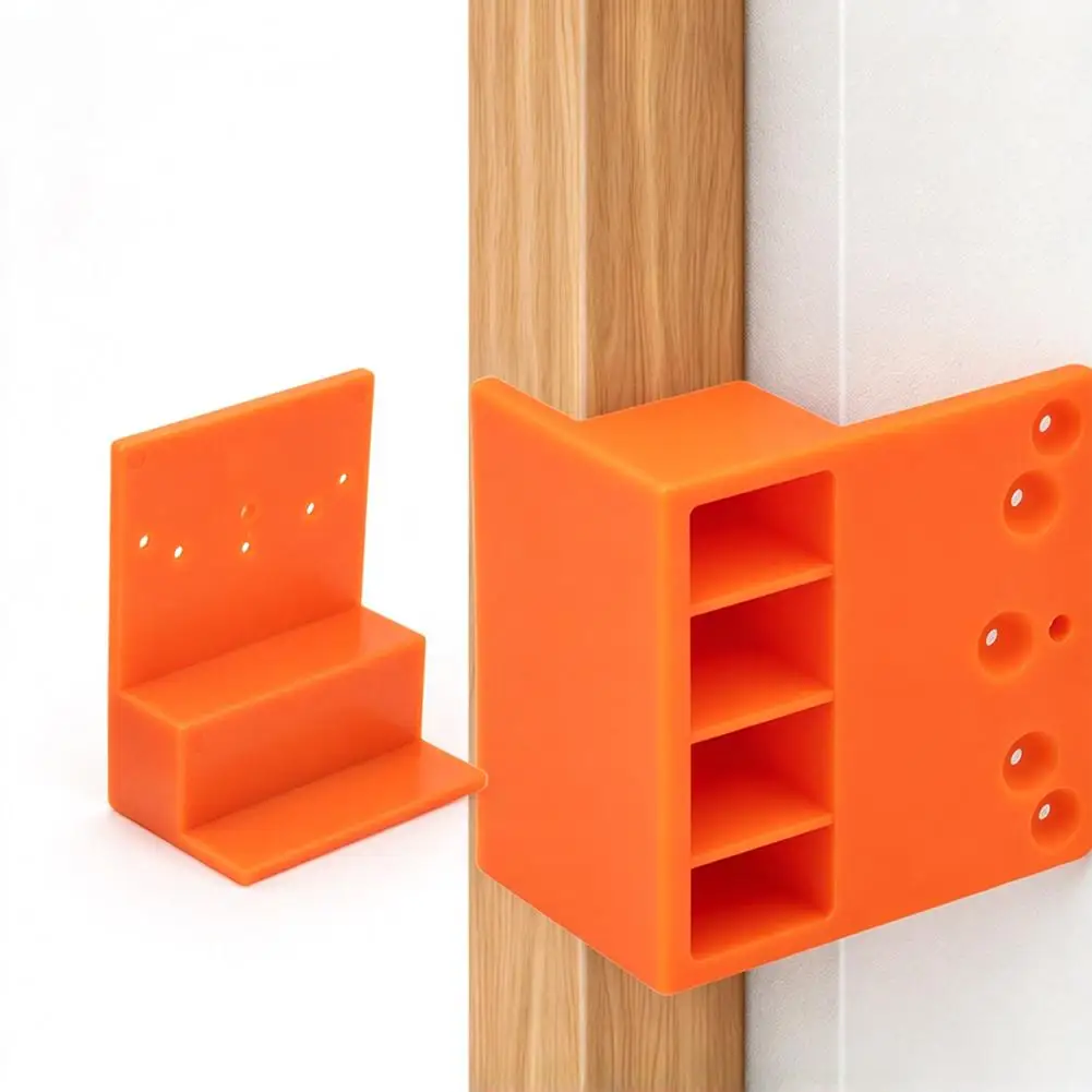 Stepped Positioning Clip For Wardrobe Side Panel Alignment Cabinet Assembly Tool Orange Easy Installation Woodworking Locator