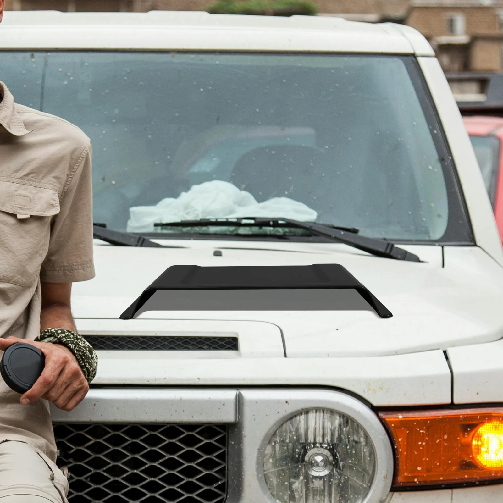 

Car Hood Air Vent Covers Compatible for Wrangler Jk Durable ABS Plastic Decorative Hood Scoop Bonnet Air Intake Vent Covers