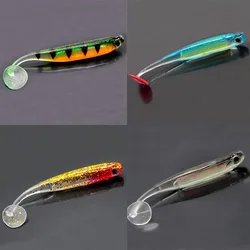 2pcs/lot 7cm/9cm 2g/5g Wobbler Fishing Lure Rainbow Shiner Bait T Tail Bionic Soft Silicon Artificial Realistic Fishing Tackle