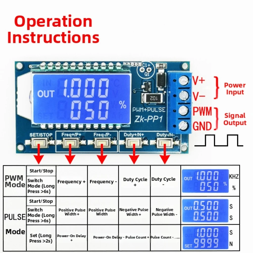 1Pc Dual Mode Generator Module 3.3-30V Adjustable Frequency Duty Cycle For Stepper Motor Signal Board