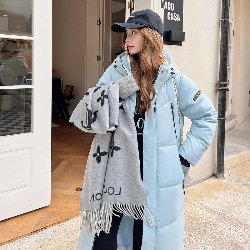 Women's Autumn Winter Top Coat Cotton Coat Hooded Medium Length Thick Warm Simple Comfortable Design Fashion Versatile Skinny