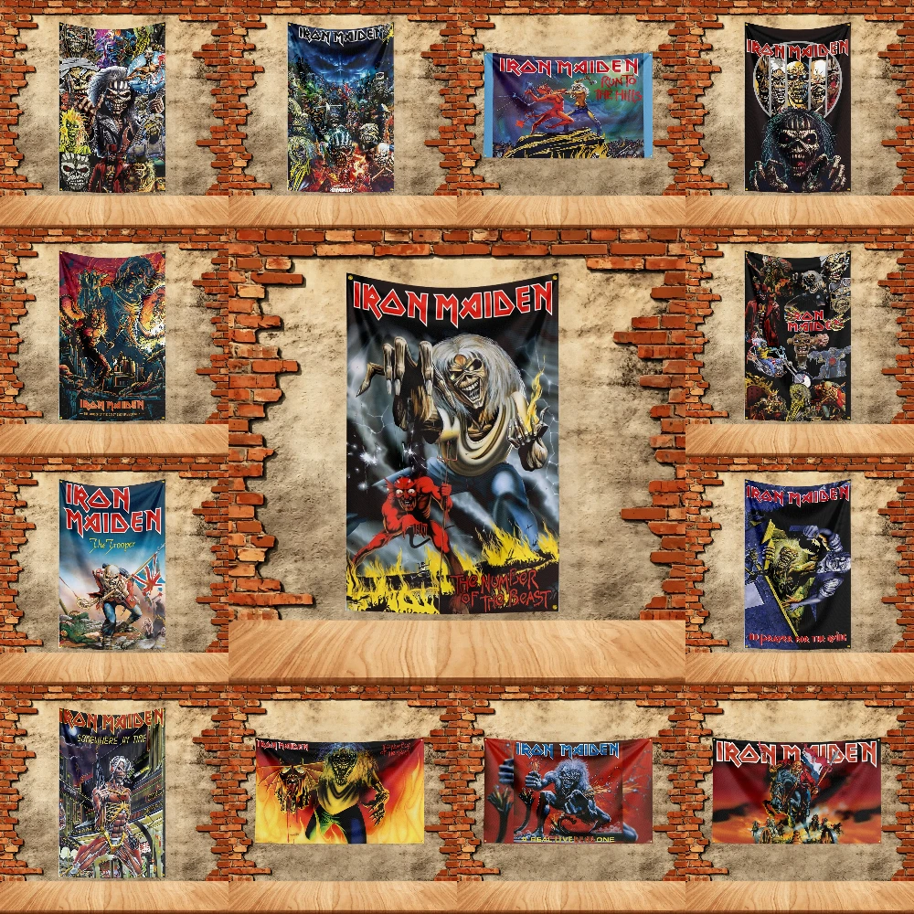Music Band Flag 3x5ft for I-Iron Maiden Fans Banner Custom Any Image Garage Bedroom Living Room Dorm Wall Hanging Decor Tapestry