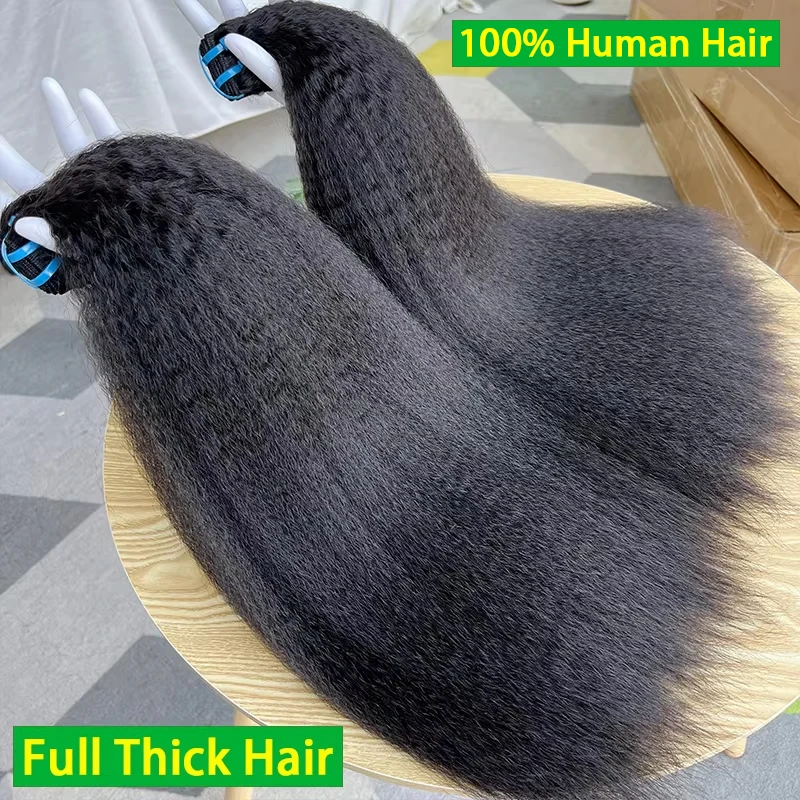 

18A Kinky Straight Human Hair Bundles Double Weft 100% Unprocessed Human Hair Extensions Vietnamese Raw Hair Deals Natural Color