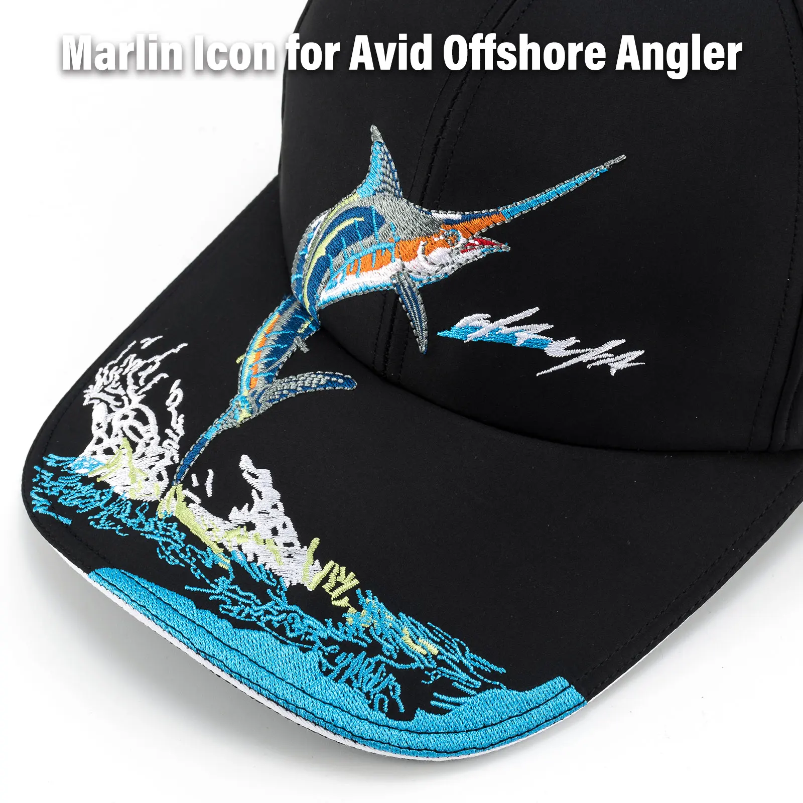 Gorra de pesca transpirable ajustable con bordado - imagen 3