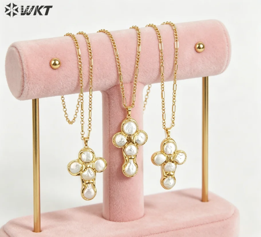 WT-JN3302025 New Design Natural Freshwater Pearl Luxury Lovely Necklace With Real Gold Plated For Girl ACC
