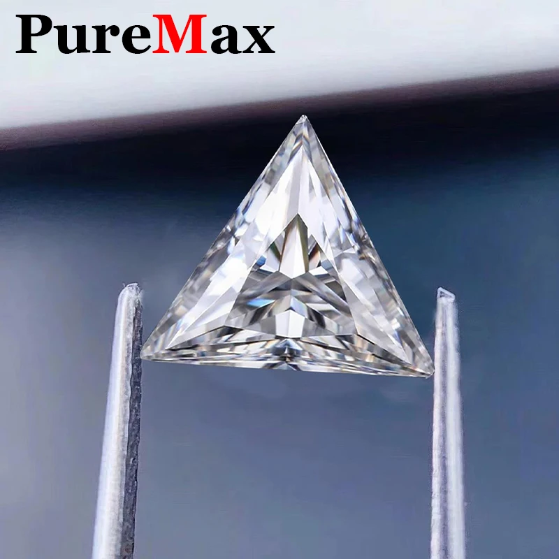 Real 0.08-10ct Rare Triangle Cut Moissanite Loose Stones Real D Color Fat Triangle Trillion Shape Certified Moissanite Diamonds