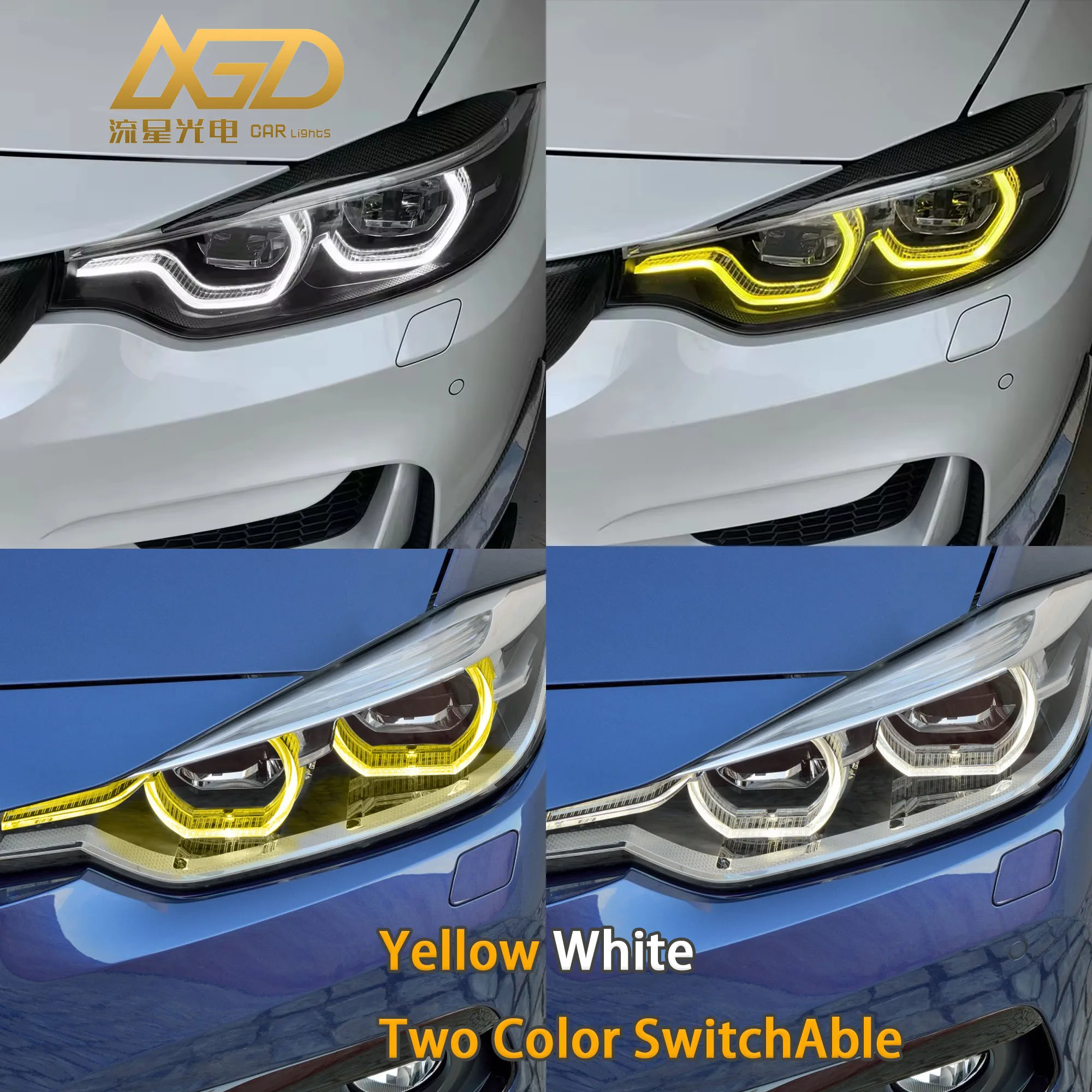 LXGD Yellow&White DRL Modules Kits For BMW 3 Series F30 F35 F31 320 325 330 2016-2019 two color switchable