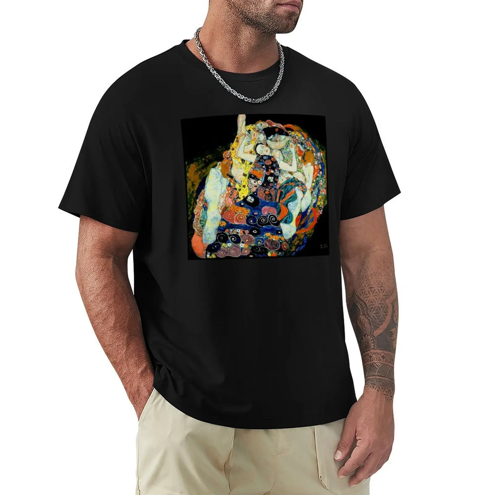 

MAIDENS : Vintage Gustav Klimt Oil Painting Print T-Shirt baggy shirts oversize t-shirts man mens funny t shirts