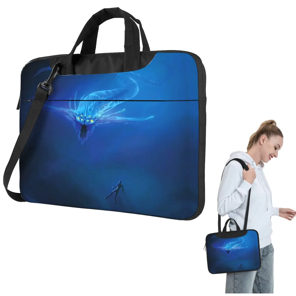 

Subnautica - Ghost Leviathan Laptop Bag Protective Case Computer Bag 13 14 15.6 Inch Crossbody Laptop Pouch For Macbook Pro Air