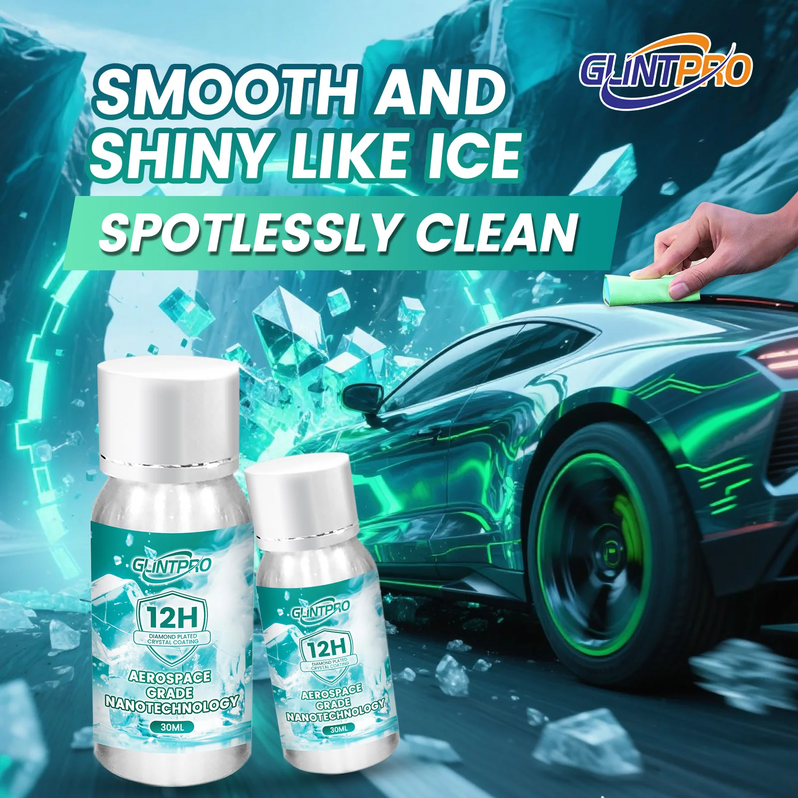 طقم سيارة مطلي بالكريستال الخزفي 12 ساعة + عالي اللمعان ومضاد للخدش وطلاء شمع السيارة وطلاء نانو للسيارة (30 مل) #3