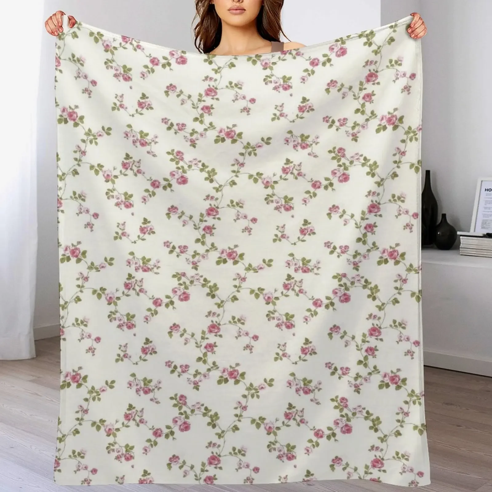 

Coquette floral Throw Blanket Decorative Sofa Decoratives Blankets For Bed Thin Blankets