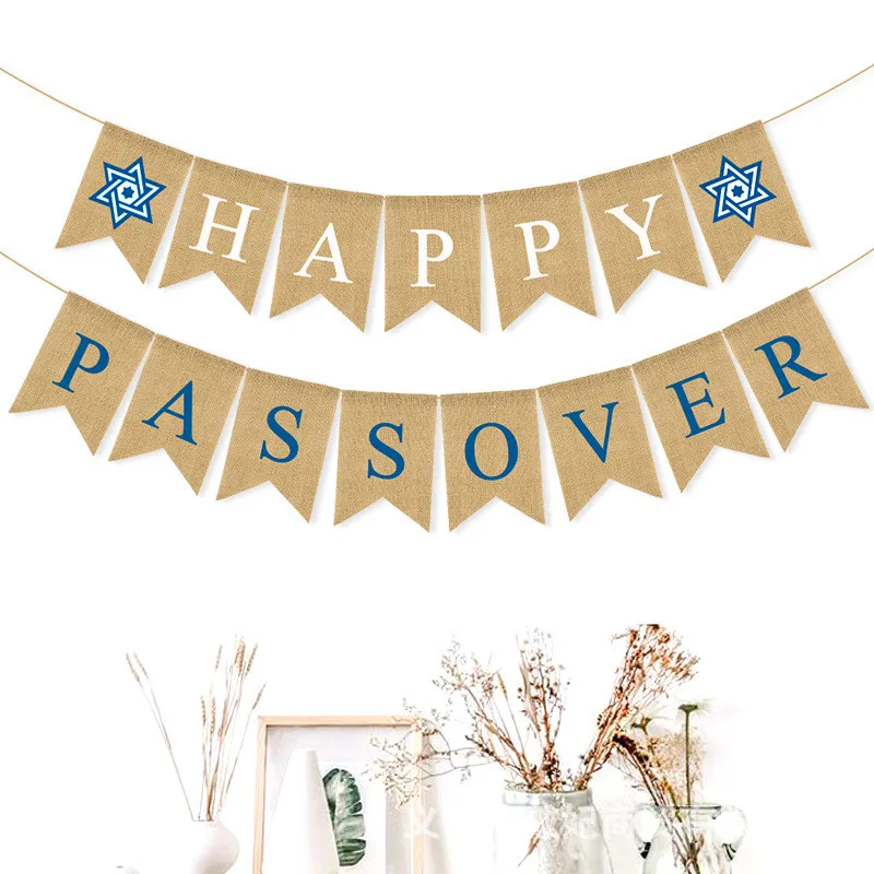 Jewish New Year Flag Party Decoration Theme Honeycomb Decor Hanukkah Garland Happy Pastor Dovetail