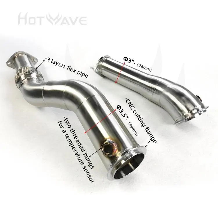 

HOTWAVE downpipe piping exhaust for BMW M3 M4 G80 M3 M4 G82 S58 3.0T 2021UP catless downpipe full exhaust system