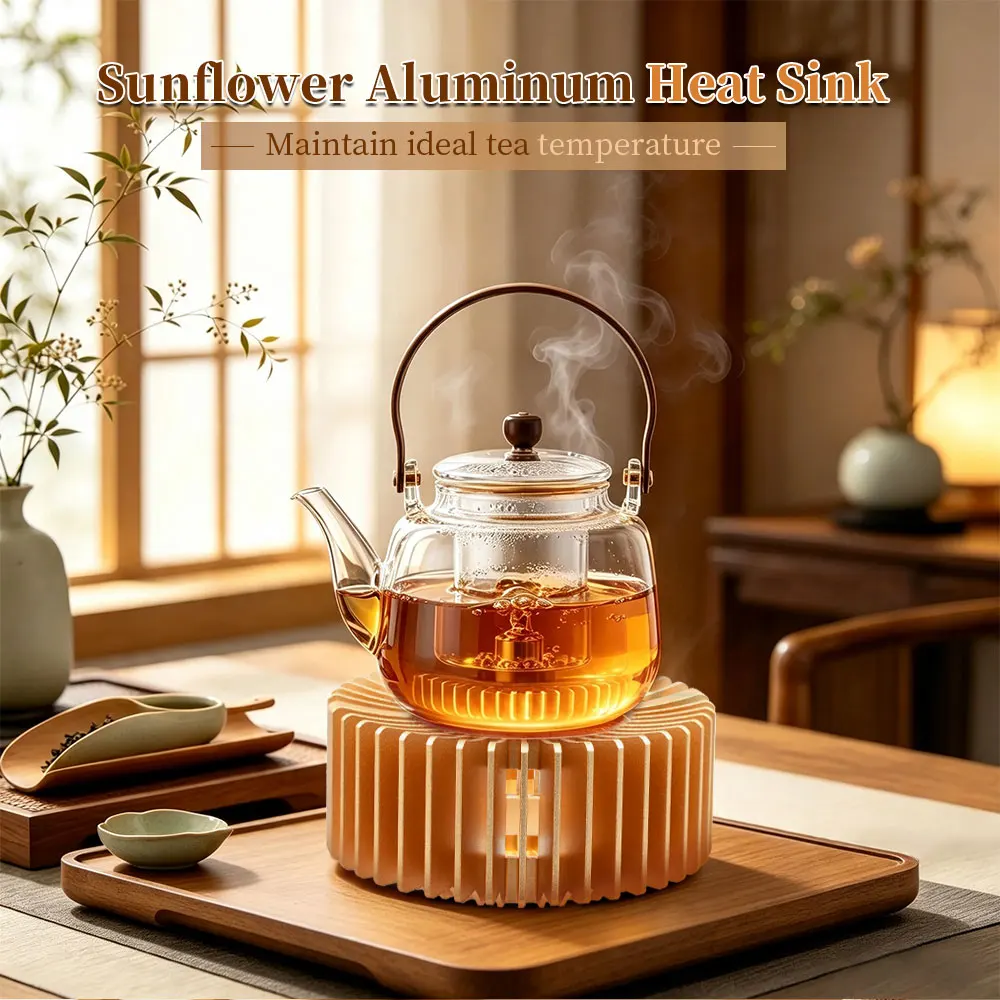 Gold Hollow Aluminum Alloy Teapot Warmer Coffee Pots Candle Base Heater Stove Household Glass Teapot Tea Stove Milk Warmer Stand