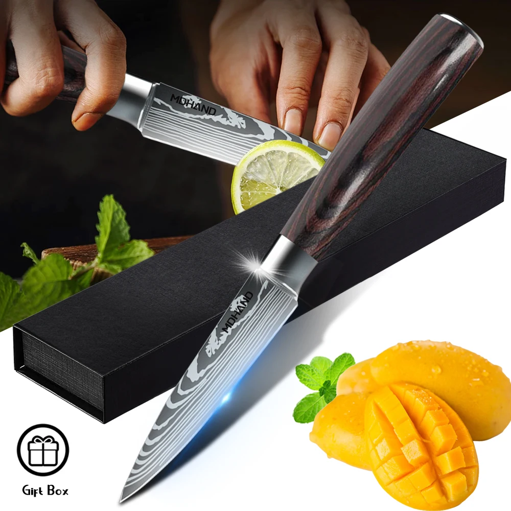 3pcs Kitchen Knife Santoku Meat Cleaver Knife Fruit Cutting Chef Knives Woodle Handle Stainless Steel Knife Kitchen Accessories