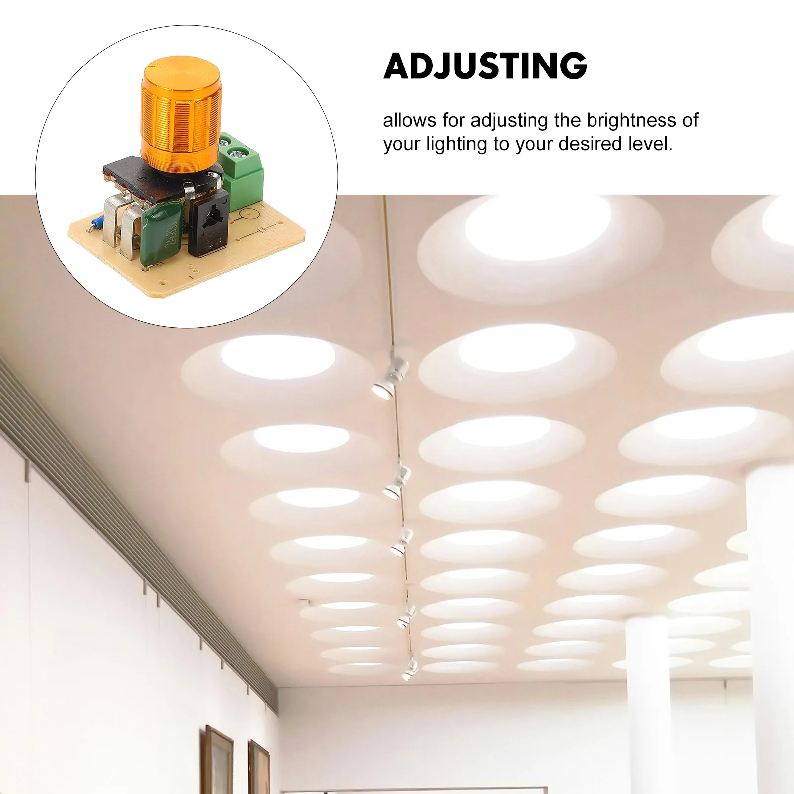 

3Pcs Dimmer Switch 150W Adjustable Brightness Heating Wire Regulator for Residential Commercial Use Electric Bulb Switch