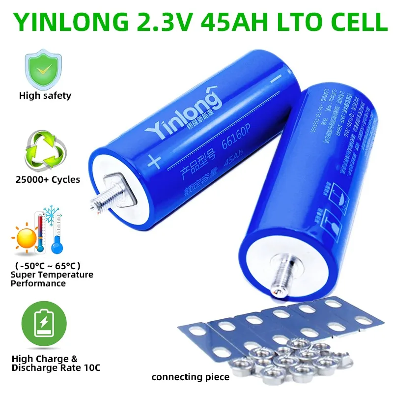Victpower LTO 30/35/40/45AH 2.3V Cell LTO66160K Grade a Lithium Titanate Deep Cycle Batteries 25000 Cycles -50C~65C Lto Battery