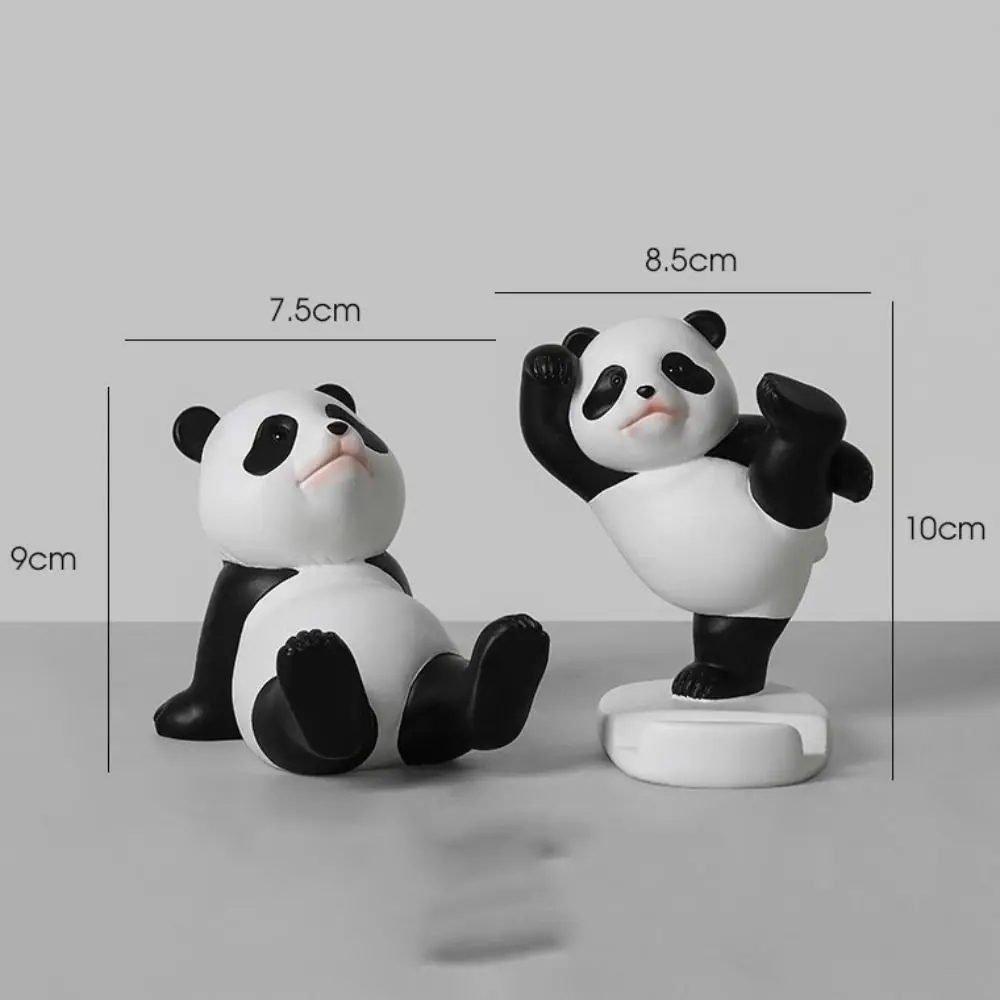 Bracket Stands Panda Mobile Phone Holder Plastic Cartoon Phone Stand Holder Panda Figurines Creative Mobile Phone Bracket