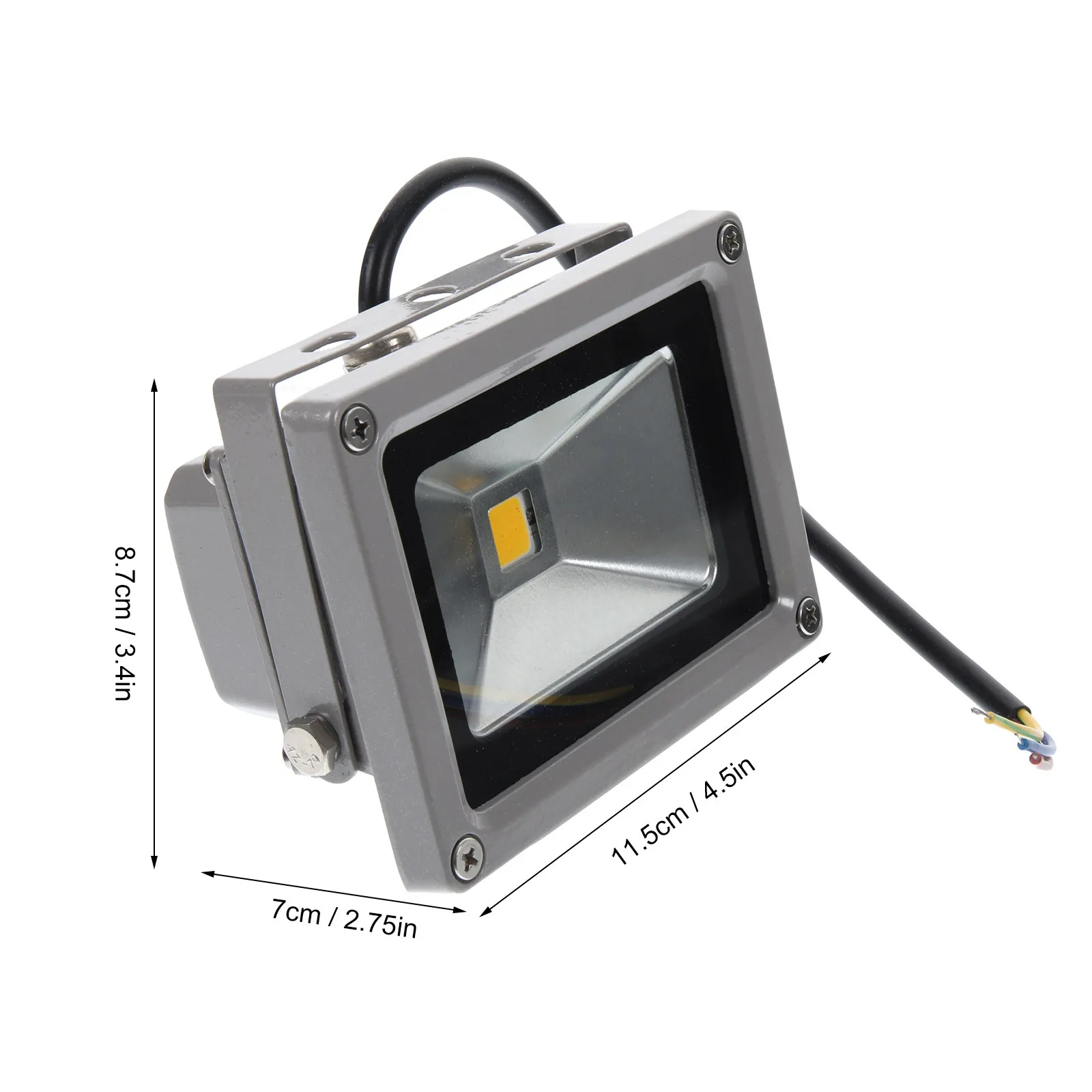 10W Waterproof LED Spotlight Flood Light Warm White 2800K-3200K Outdoor Use Aluminum Glass Housing AC85V-265V 60000H Lifespan