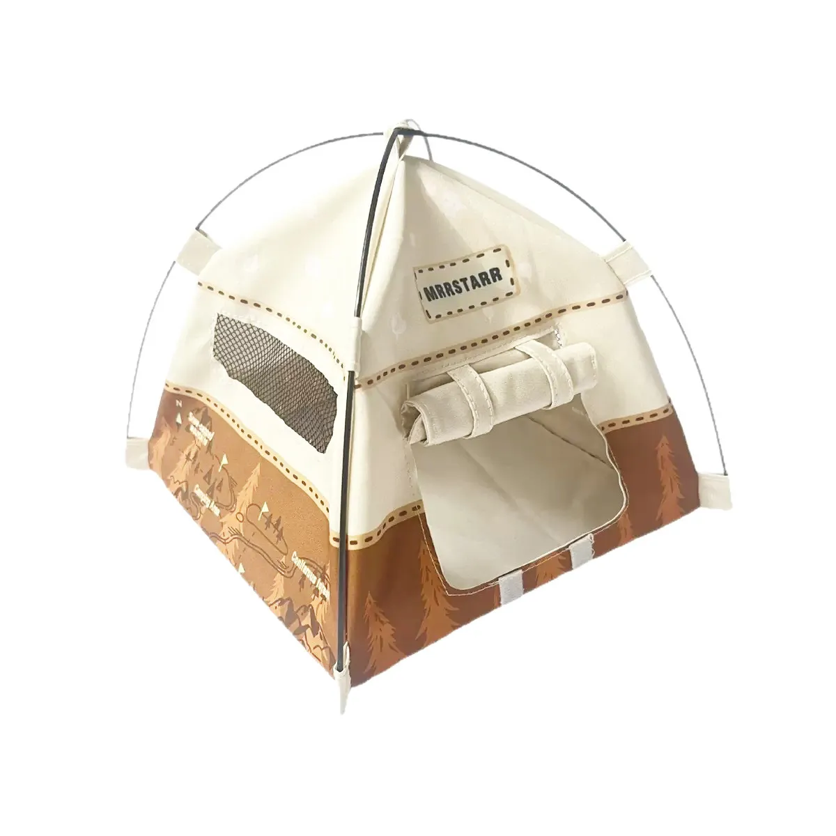 

1:12 Scale Realistic Fabric Dollhouse Camping Tent with Roll-Up Door, Miniature for DIY Diorama Photography Prop Display