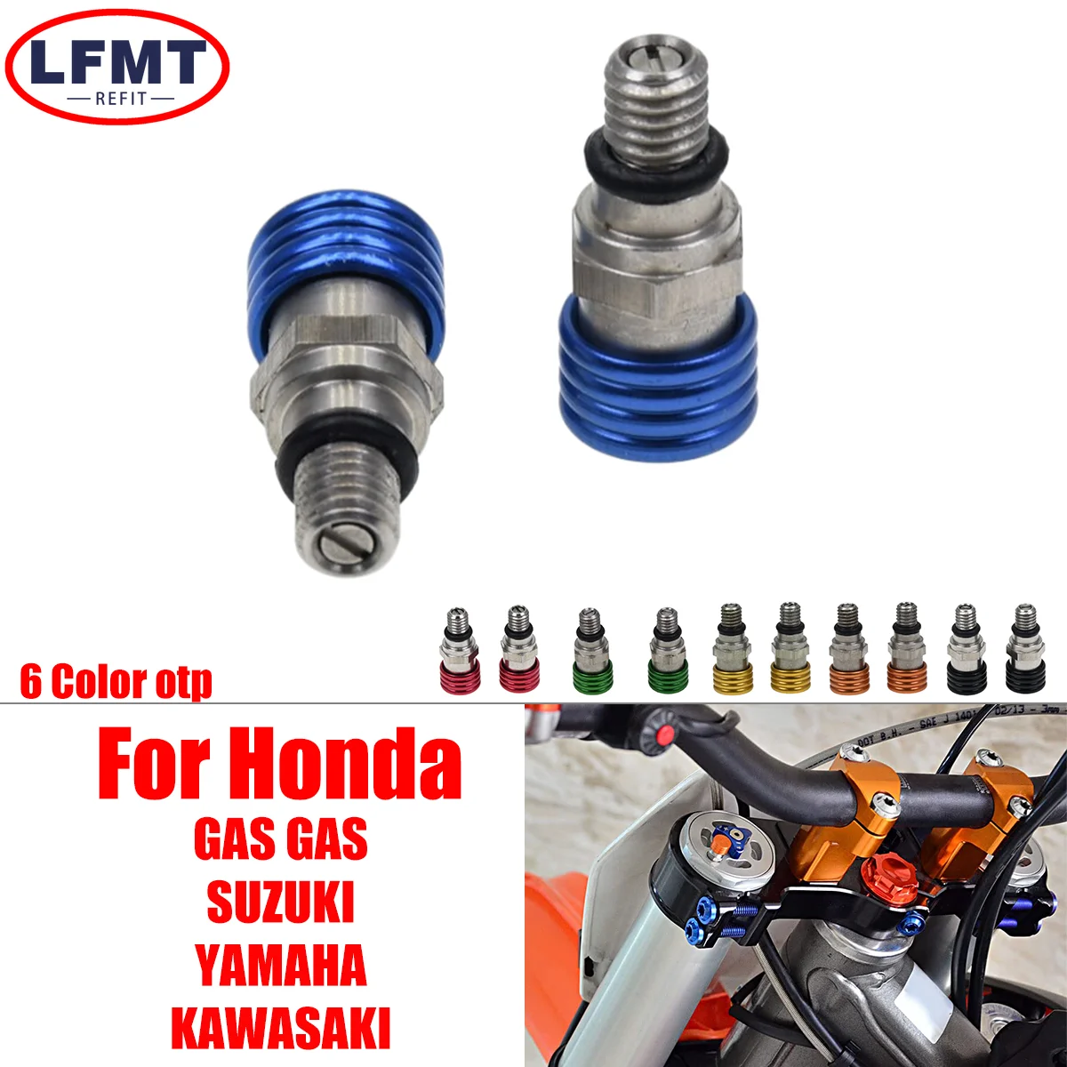 

Motorcycle M5x0.8 Fork Air Bleeder Valves For YAMAHA YZ 65 85 85 LW 125 250 YZ 250F 450F 125X 250X 250FX 450FX WR 250F 450F 250R