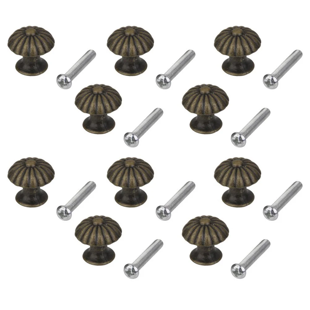 10 Pcs Vintage Cabinet Drawer Pull Handle Door Single Hole Knob Traditional